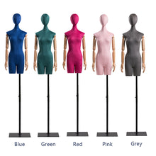 Load image into Gallery viewer, Half Body Female Display Dress Form Mannequin Upper Body Long Neck Velvet Mannequin Torso Dressmaker Dummy Manikin Head For Wigs Display Model Props

