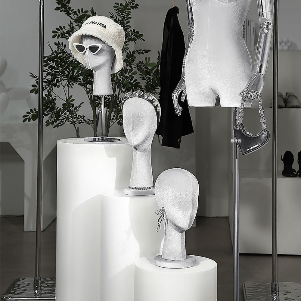 Jelimate Female Colored Velvet Head Mannequin Head Stand Jewelry Sungl –  JELIMATE
