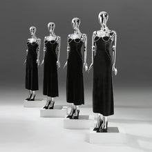 Load image into Gallery viewer, Jelimate Luxury Chrome Gold Standing Sitting Female Mannequin Full Body,Half Body Women Torso Dress Form,Wedding Dress Clothing Display Dress Form
