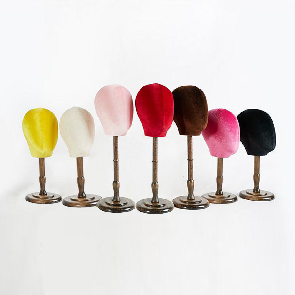 Jelimate Female Colored Velvet Head Mannequin Head Stand Jewelry
