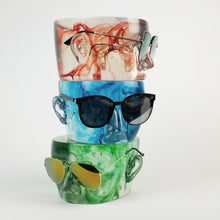 Load image into Gallery viewer, Jelimate Colorful Clear Male Mannequin Head Stand,Glasses Display Stand Sunglasses Holder Display Head Form Sunglasses Storage Rack JMCH01
