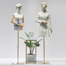 Load image into Gallery viewer, Half Body Female Display Dress Form Mannequin Head For Wigs Adjustable Natural Canvas Mannequin Torso Clothing Store Display Model Props Hat Holder
