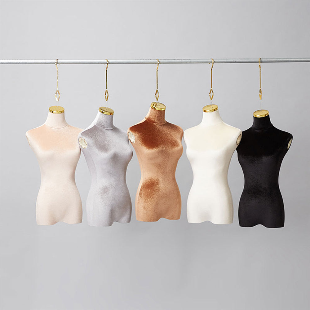 Headless Hanging Female Mannequin Torso Half Body Colored Velvet Mannequin Body Form Display Dress Form Wedding Dress Gown Clothing Store Display Model