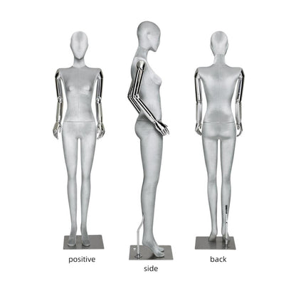 Jelimate Female Display Mannequin Full Body Half Body Sitting Pose Colorful Velvet Dress Form With Silver Hand Wig Head Display Dummy Bust Model