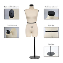 Load image into Gallery viewer, Jelimate Size 12 Female Half Scale Dress Form For Sewing,Mini Tailor Mannequin for Fashion Designer Pattern Making,Miniature Women Sewing Mannequin for Fashion School Draping Mannequin
