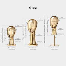 Load image into Gallery viewer, Jelimate Chrome Silver Gold Head Mannequin Torso Display Dress Form Plate Mannequin Head for Wig Hat Sunglasses Jewelry Display Model
