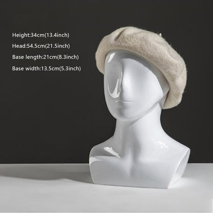 Female Male Fiberglass White Head Mannequin Hat Glasses Mask Cap Headband Wedding Headphone Jewelry Scarf Wig Display Head