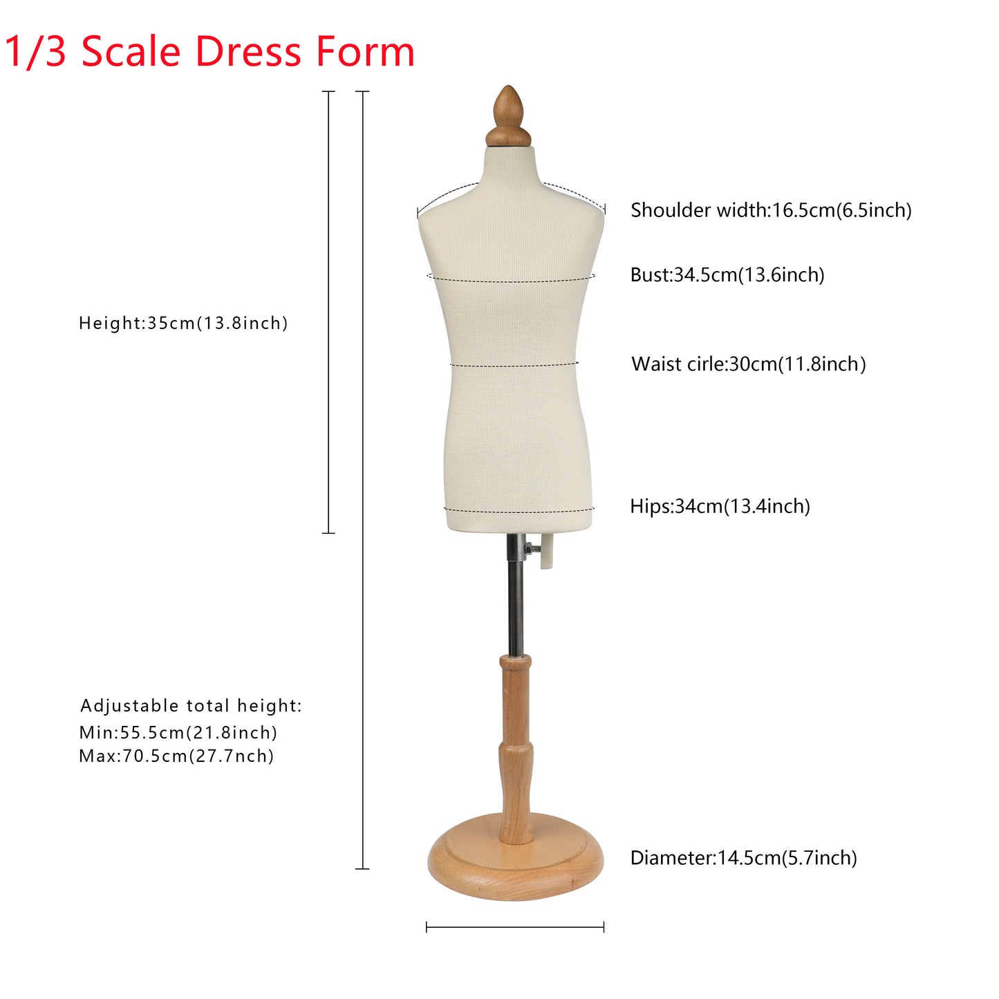 Jelimate Full Pinnable Half Scale Male Dress Form For Pattern Making,1/2 Or 1/3 Or 1/4 Scale Miniature Sewing Mannequin for Men,Mini Tailor Mannequin for Fashion Designer Fashion School