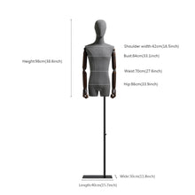 Load image into Gallery viewer, Half Body Male Display Dress Form Upper Body Fashion Men Fabric Mannequin Torso Manikin Head For Wigs Hat Holder For Jewelry Stand
