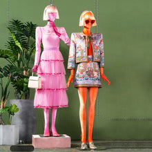 Load image into Gallery viewer, Jelimate Luxury Adult Female Dress Form Mannequin Full Body,Colorful Velvet Mannequin Torso with Wooden Arms,Clothing Display Model Wig Head Display Dummy
