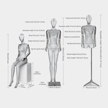 Load image into Gallery viewer, Jelimate Female Display Mannequin Full Body Half Body Sitting Pose Colorful Velvet Dress Form With Silver Hand Wig Head Display Dummy Bust Model
