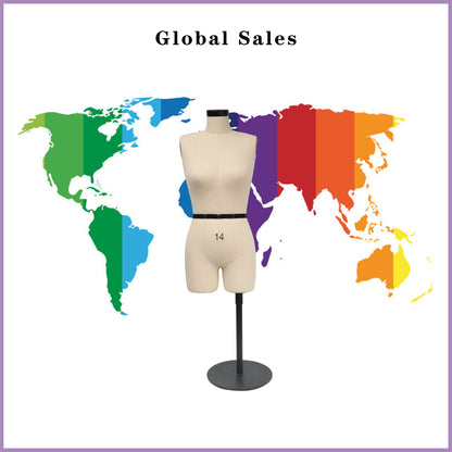 Jelimate Size 14 Female Half Scale Dress Form For Sewing,Mini Tailor Mannequin for Fashion Designer Pattern Making,Miniature Women Sewing Mannequin for Fashion School Draping Mannequin