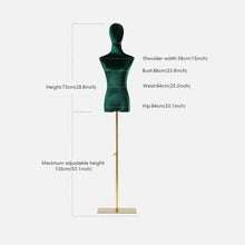 Load image into Gallery viewer, Jelimate Clothing Shop Female Torso Mannequin Dress Form Colorful Velvet Mannequin Torso Display Mannequin Female Body Clothing Display Dummy Wig Head Manikin

