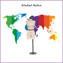 Load image into Gallery viewer, Jelimate Size 12 Female Half Scale Dress Form For Sewing,Mini Tailor Mannequin for Fashion Designer Pattern Making,Miniature Women Sewing Mannequin for Fashion School Draping Mannequin

