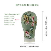 Load image into Gallery viewer, Female Green Purple Blue Canvas Head Mannequin Headband Hair Cap Hairdresses Hat Wig Display Head Display Mannequin Head
