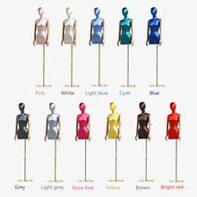 Load image into Gallery viewer, Half Body Female Dress Form Mannequin,Colored Satin Fabric Mannequin Torso,Wooden Mannequin Hand,Manikin Head For Wigs,Fashion Clothing Model
