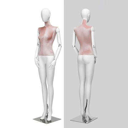 Jelimate Matte White Female Mannequin Full Body,Colorful Velvet Mannequin Torso With White Head Wooden Hand,Wedding Dress Clothing Display Dress Form