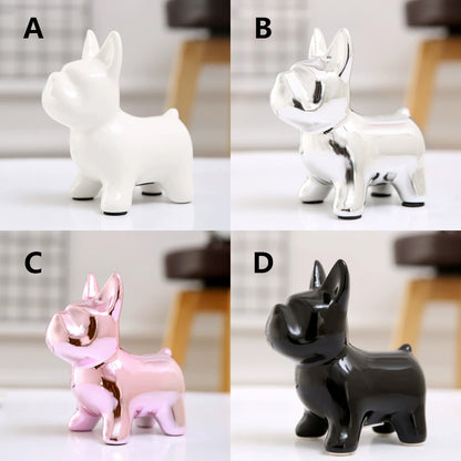 Jelimate Nordic Electroplating Dog Mannequin Pet Ornament Colorful Animal French Bulldog Puppy Piggy Bank European Luxury Living Room Study Hotel TV Wine Cabinet Office Home Decoration