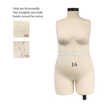 Load image into Gallery viewer, Jelimate Female Size 16 Plus Size Dress Form With Soft Arms,Half Scale Dress Form For Sewing Bust Mini Lingerie Mannequin,1:2 Scale Women Plus Size Tailor Mannequin Dressmaker Dummy
