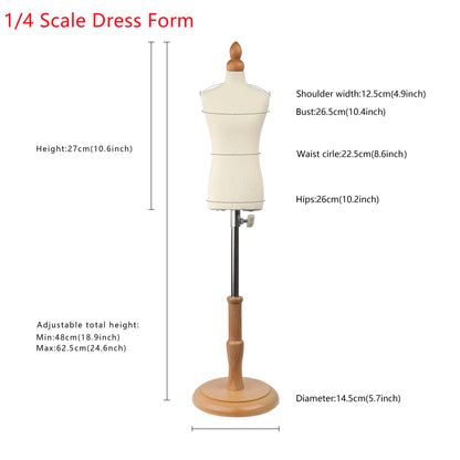 JELIMATE Half Scale Male Dress Form For Sewing,Fully Pinnable 1/2 Or 1/3 Or 1/4 Scale Miniature Men Sewing Mannequin for Pattern Making,Fashion Designer And Fashion School Used Mini Male Tailor Mannequin