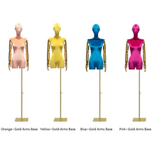 Load image into Gallery viewer, Jelimate Window Display Female Mannequin Upper Body,Silver Gold Mannequin Hand Manikin Head,Colorful Velvet Dress Form Clothing Display Dress Form
