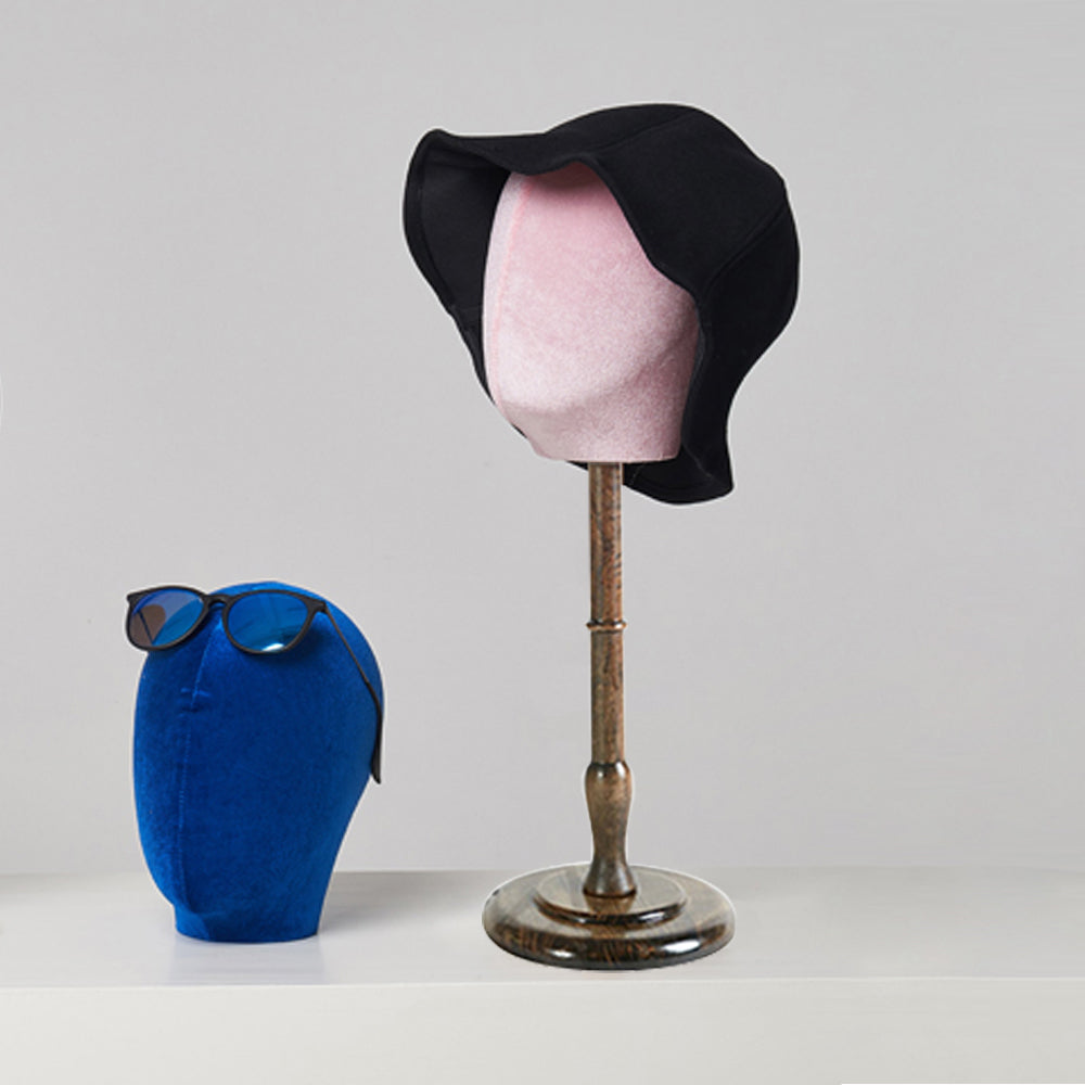 Female Colored Velvet Fabric Mannequin Head Hat Hair Jewelry Wig Display Head Mannequin Head Stand Head Block Manikin Head Kit