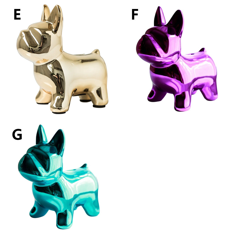 Jelimate Electroplating Dog Mannequin Pet Ornament Colorful Animal French Bulldog Puppy Piggy Bank European Luxury Living Room Decoration