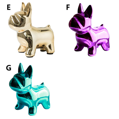 Jelimate Nordic Electroplating Dog Mannequin Pet Ornament Colorful Animal French Bulldog Puppy Piggy Bank European Luxury Living Room Study Hotel TV Wine Cabinet Office Home Decoration