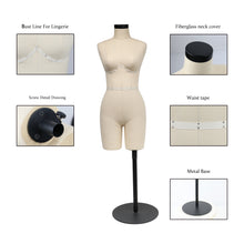 Load image into Gallery viewer, Jelimate 34B Size Female Half Scale Dress Form For Sewing,Mini Corsets Lingerie Mannequin Dressmaker Dummy,Miniature Women Underwear Mannequin for Tailor Dress Form
