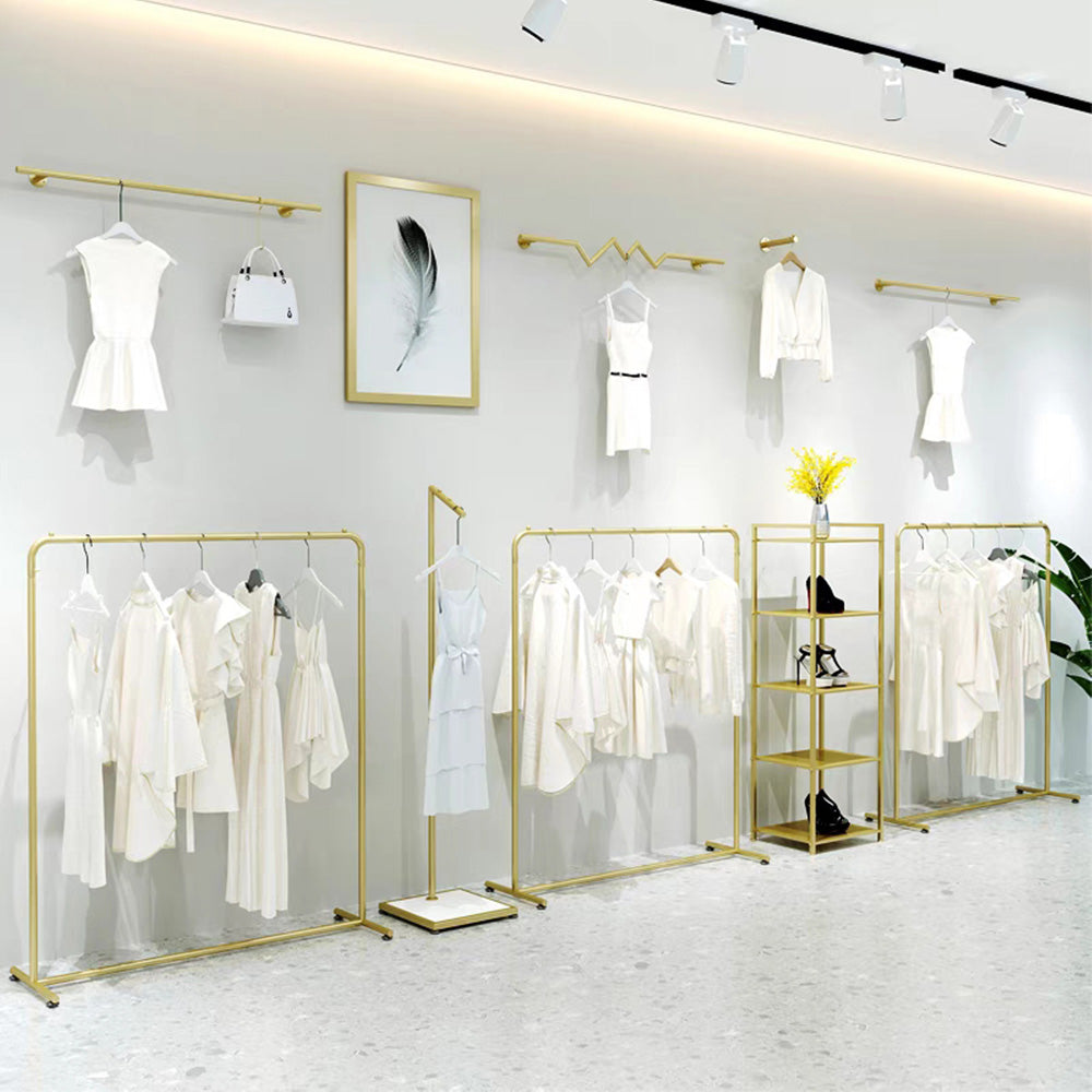 White and best sale gold clothing rack