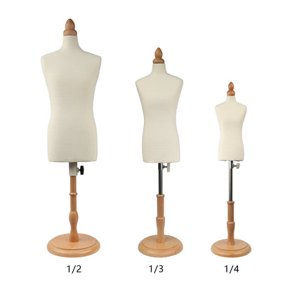 Jelimate Full Pinnable Half Scale Male Dress Form For Pattern Making,1/2 Or 1/3 Or 1/4 Scale Miniature Sewing Mannequin for Men,Mini Tailor Mannequin for Fashion Designer Fashion School