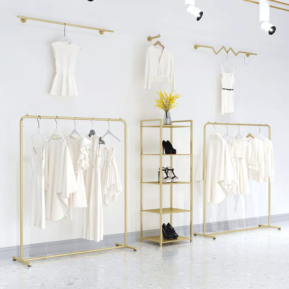 Jelimate Fashion Black White Silver Gold Clothing Rack,180CM Metal Hanging Clothes Hanger,Women Kid Men Clothing Shop Shelf,Display Clothing Rack