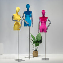 Load image into Gallery viewer, Jelimate Window Display Female Mannequin Upper Body,Silver Gold Mannequin Hand Manikin Head,Colorful Velvet Dress Form Clothing Display Dress Form
