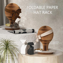 Load image into Gallery viewer, Female Male Kraft Paper Head Mannequin Vintage Hat Display Mannequin Head Hair Scarf Headband Wig Display Head Display Rack
