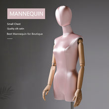 Lade das Bild in den Galerie-Viewer, Half Body Female Dress Form Mannequin,Colored Satin Fabric Mannequin Torso,Wooden Mannequin Hand,Manikin Head For Wigs,Fashion Clothing Model
