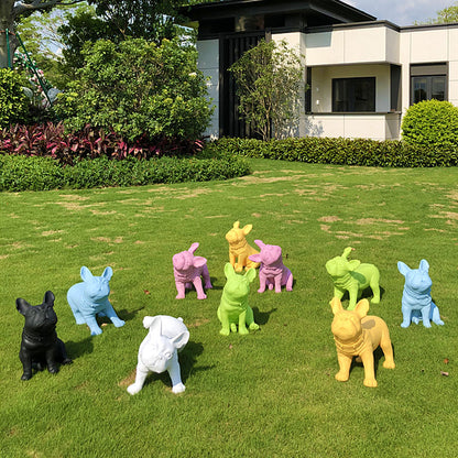 Jelimate Light Luxury Standing Posture Dog Decoration Ornaments Animal Statue Resin Crafts Dog Figurine Colorful Dog Sculpture For Home Study Hotel Living Room Console Hallway Desktop Office Decoration