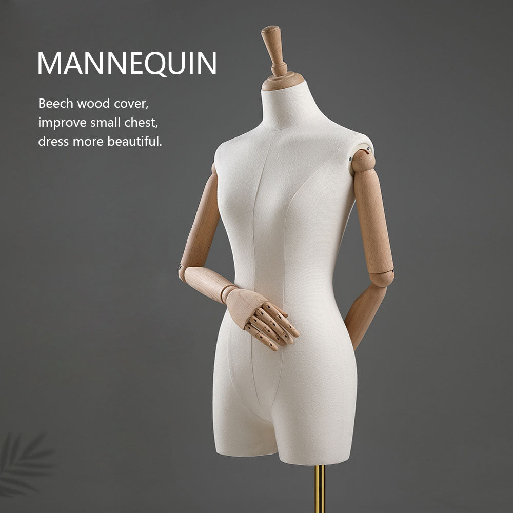 Headless Female Half Body Display Dress Form Mannequin Linen