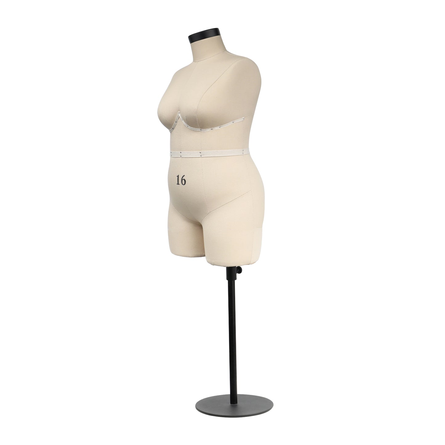 Jelimate Female Size 16 Plus Size Dress Form With Soft Arms,Half Scale Dress Form For Sewing Bust Mini Lingerie Mannequin,1:2 Scale Women Plus Size Tailor Mannequin Dressmaker Dummy