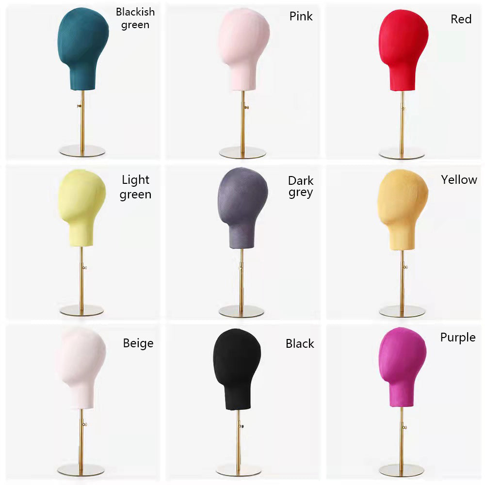 Jelimate Female Male Colorful Velvet Mannequin Head Fully Pinnable Mannequin Head Stand Manikin Head For Wigs Hat Earring Jewelry Holder
