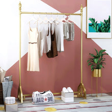 Load image into Gallery viewer, Jelimate Fashion Gold Clothing Rack,170 Height Metal Display Hangers,Boutique Decoration Clothing Shop Shelf,Golden Display Rack for Bedroom Display Clothing Stand
