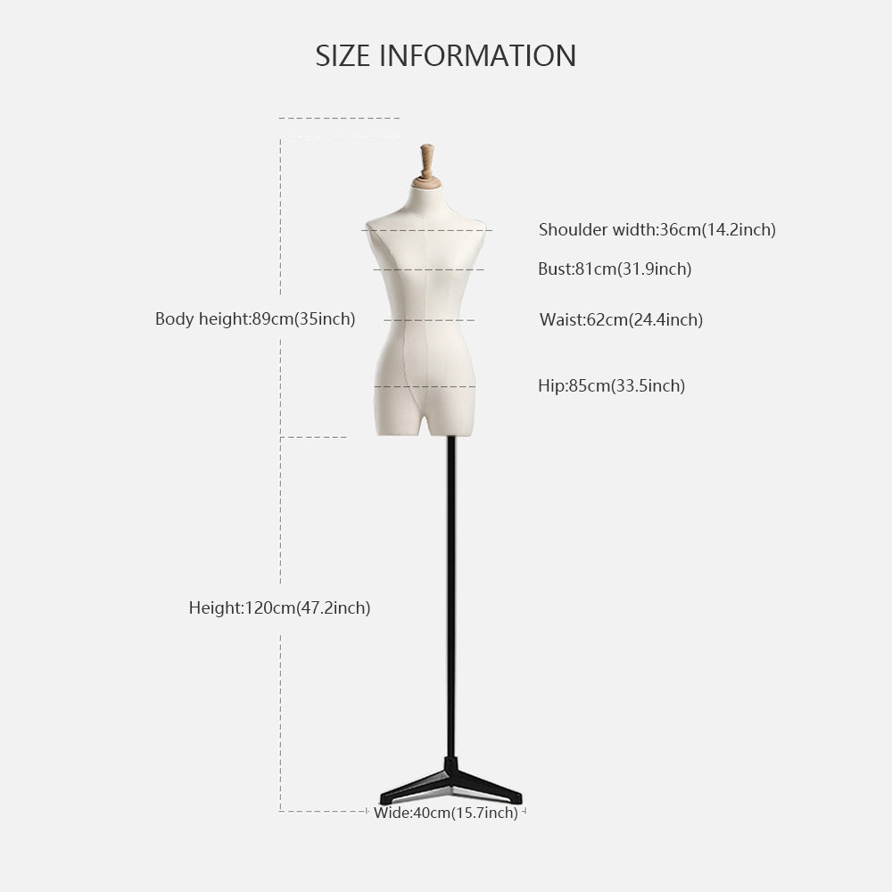 Jelimate Adult Female Headless Mannequin Torso Display Store Window Fabric Dress Form For Sewing Bust Model Display Clothing Rack Hanging Clothes Rack