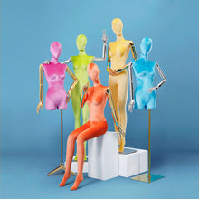 Load image into Gallery viewer, Luxury Half Full Body Female Display Dress Form Mannequin Fashion Lady Colored Velvet Mannequin Torso Model Gold Silver Plate Hand Manikin Head For Wigs Hat Holder
