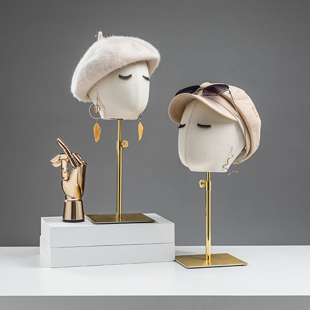 Jelimate Beige Male Kid Female Mannequin Head Display,Hat Store Display Head Mannequin Dress Form,Wig Head Model for Headband Jewelry Display