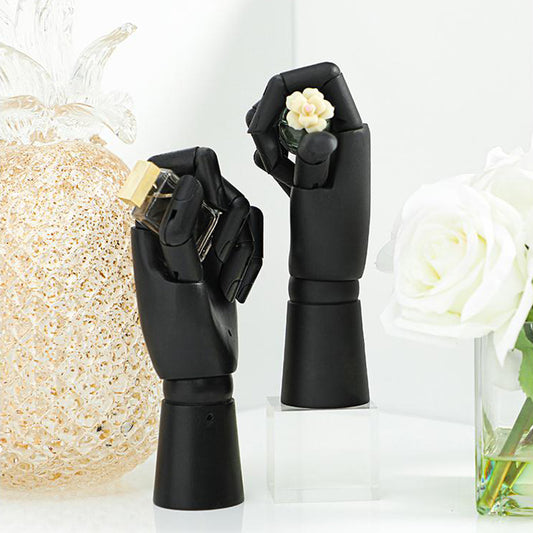 Jelimate Supporto per manichino femminile vintage, forma mobile di manichino in legno, mano per esposizione di gioielli con anello per guanti