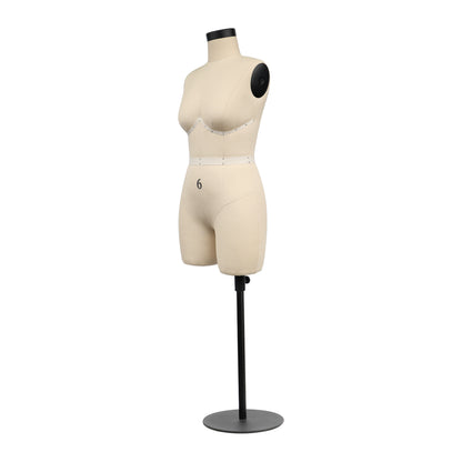 Jelimate Size 6 Female Plus Size Dress Form With Soft Arms,Lingerie Bust Mini Tailor Mannequin Half Scale Dress Form For Sewing, 1:2 Scale Women Plus Size Mannequin Dressmaker Dummy