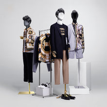 Load image into Gallery viewer, Male Half Body Display Dress Form Velvet Fabric Mannequin Torso With Silver Gold Hands Fashion Window Wig Clothing Mannequin Head Manikin
