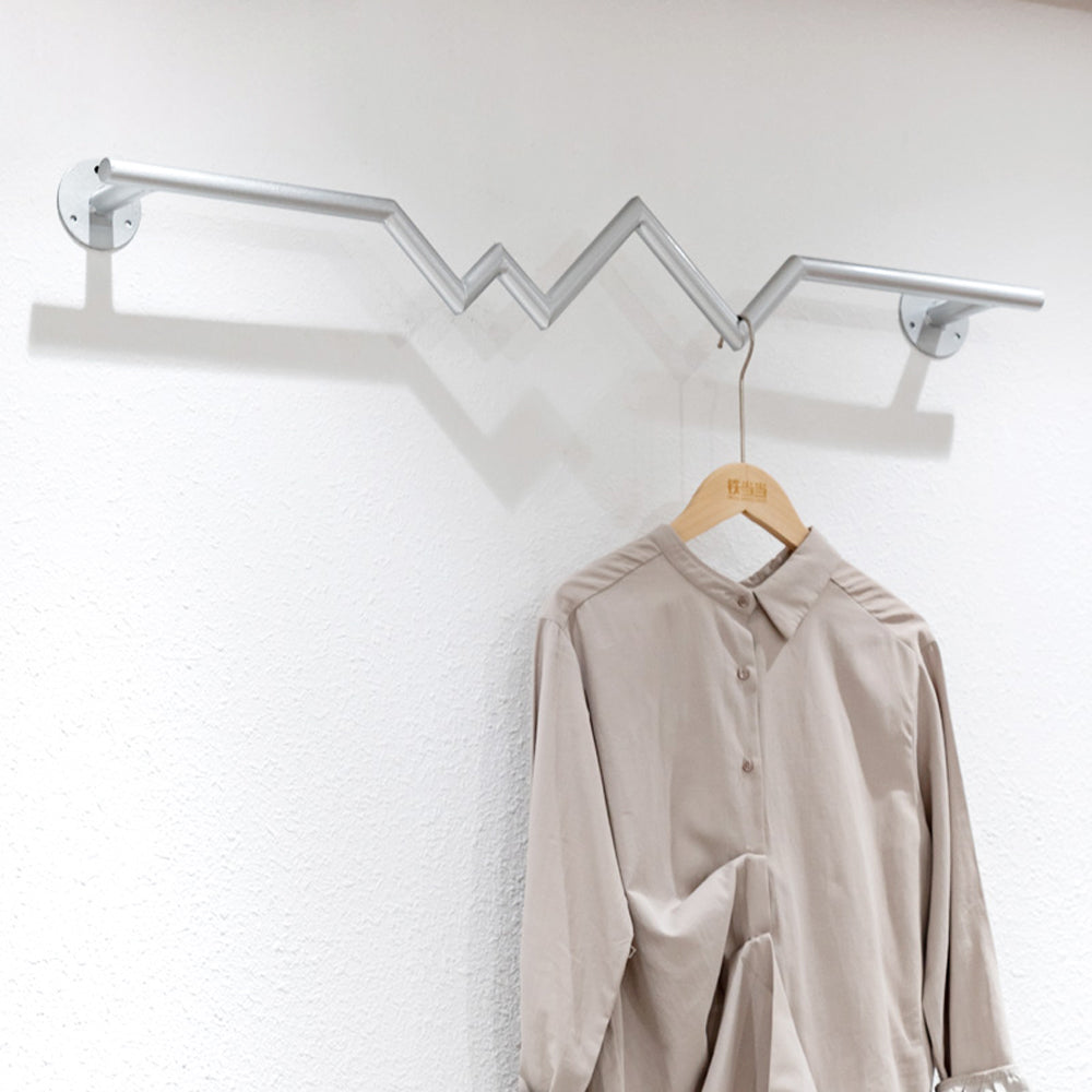 Jelimate Stainless Steel Silver Clothing Rack Wall Mounted Kid Men