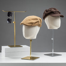 Load image into Gallery viewer, Jelimate Beige Male Kid Female Mannequin Head Display,Hat Store Display Head Mannequin Dress Form,Wig Head Model for Headband Jewelry Display
