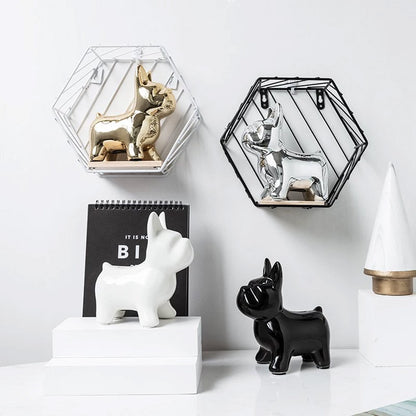 Jelimate Nordic Electroplating Dog Mannequin Pet Ornament Colorful Animal French Bulldog Puppy Piggy Bank European Luxury Living Room Study Hotel TV Wine Cabinet Office Home Decoration