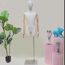 Load and play video in Gallery viewer, Jelimate Shop Window Adult Male Mannequin Torso Dress Form,Beige Natural Canvas Mannequin With Wooden Arms,Fashion Men Model Suit Clothing Display Dummy
